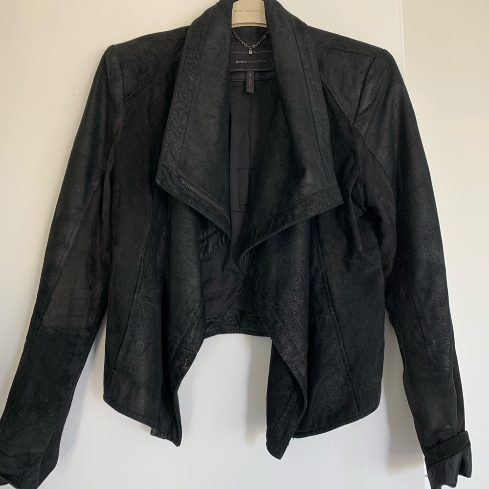 BCBG Black Leather Jacket
